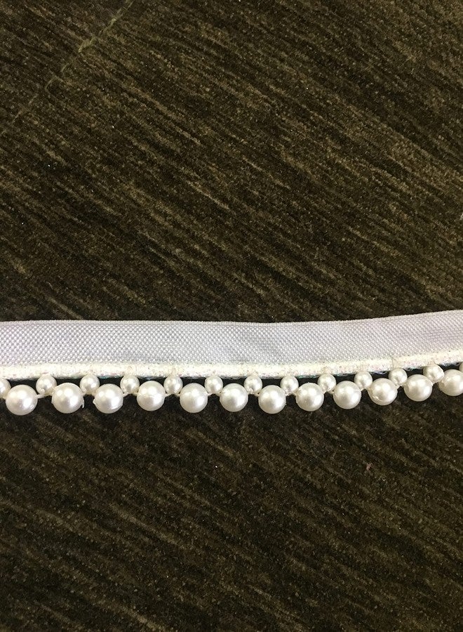 DaSync SYNC Pearl Lace Border Pearl lace for Saree Border Dupatta offwhite Cream Colour Dresses Blouse chunni lahenga Gowns Dress caps Decoration and Craft Pack of 8 Meter - Image 3